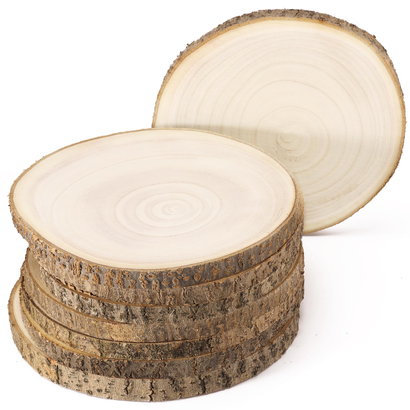 24 Pack 8 Inch Wooden Circles for Crafts 0.2 Thick Unfinished Round Wood  Slices Natural Rounds Wooden Cutouts Blank Round Wood Discs for DIY Crafts