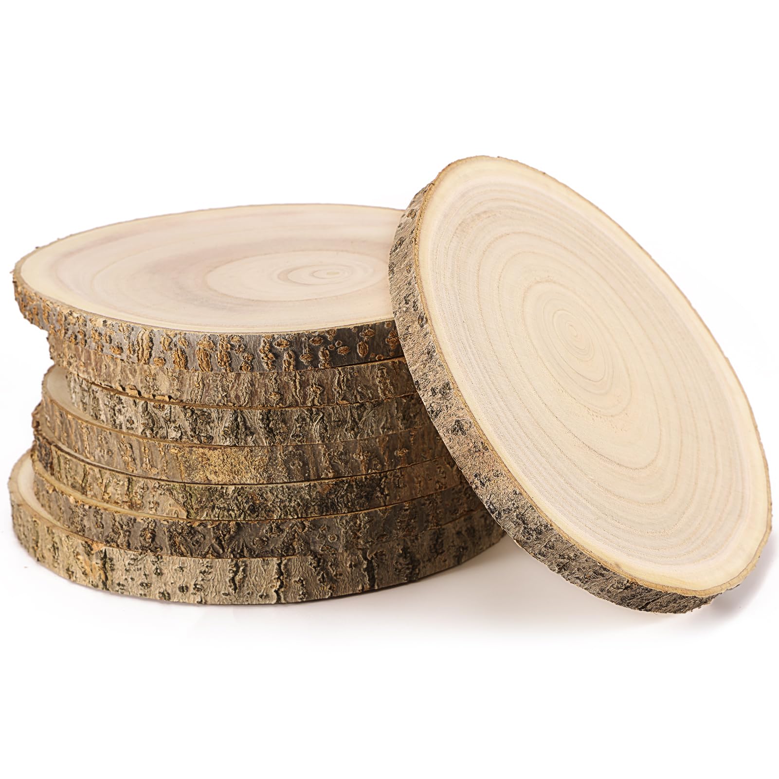 Pllieay 10Pcs 5.5-6 Inch Wood Slices, Unfinished Natural Craft Wooden  Circles Tree Slice for DIY Crafts Wedding Decorations Holidays Ornaments  Arts