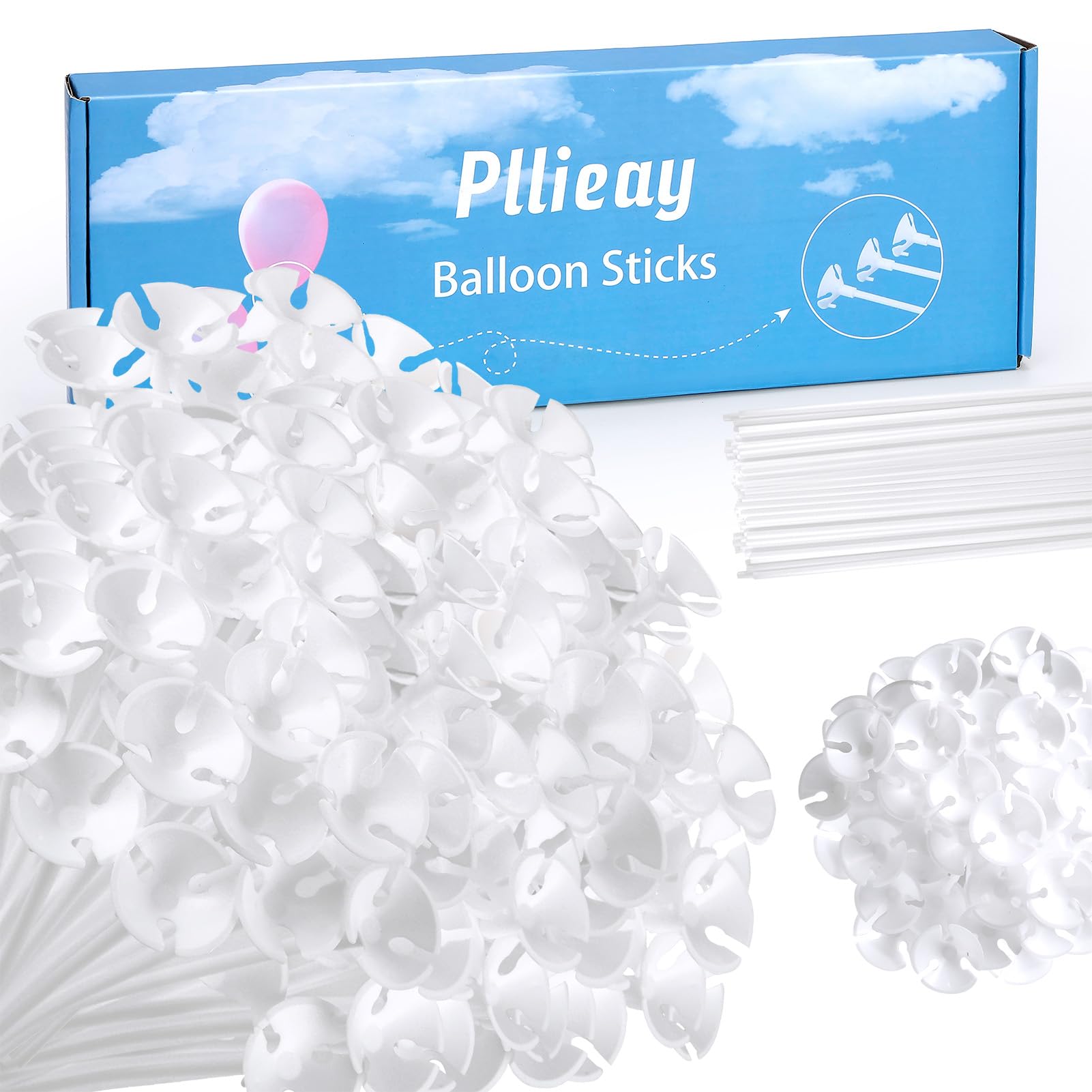 Pllieay 6.5 Feet Tall Balloon Arch Stand with Base, 2 Set 78.7 Inch Balloon  Column Stand Kit with Base and Balloon Glue Point, Balloon Tower for